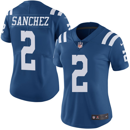 Indianapolis Colts 2 Limited Rigoberto Sanchez Royal Blue Nike NFL Women Rush Vapor Untouchable Jersey
